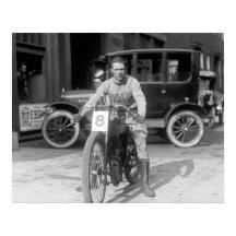 Kampioensmotorcoureur, 1922. Oude foto