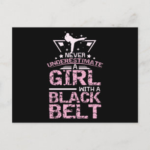 Kampsport Girl Black Belt Briefkaart