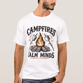 Kampvuren en kalme geesten kampvuurontwerp t-shirt