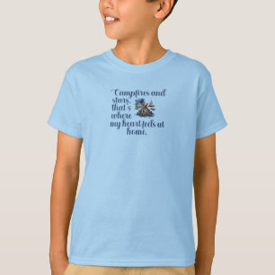 Kampvuren en sterren, daar voelt mijn hart t-shirt