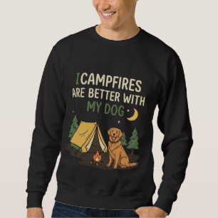 Kampvuren zijn leuker met mijn hond Grappig kamper Trui