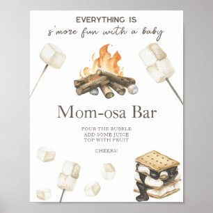 Kampvuur Baby shower Momosa bar Poster