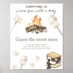Kampvuur Baby shower - Raad de zoete troep Poster