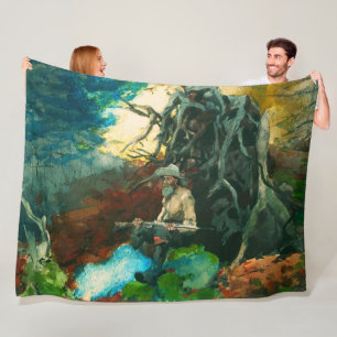 Kampvuur Bergman Adirondacks Winslow Homer Fleece Deken