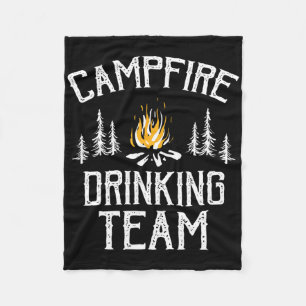Kampvuur Drinkende Team Kampeerliefhebbers Kampeer Fleece Deken