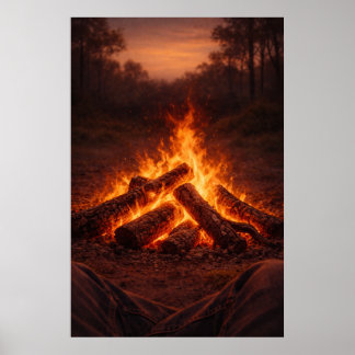 Kampvuur Gedachten | Haardwand Kunst | Poster