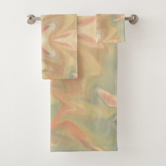 kampvuur gemarmerde waterverf bad handdoek (Insitu)