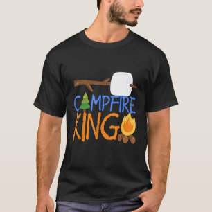 Kampvuur King Camping Camp Smores Bonfire Dad Hus T-shirt