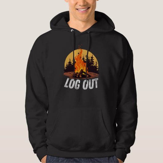 Kampvuur LOG UIT & Relax! Hoodie (Voorkant)