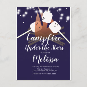 Kampvuur Marshmallows Sterren Camping Buitenfeest Briefkaart
