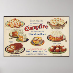  kampvuur Marshmallows Voedselreclame Poster