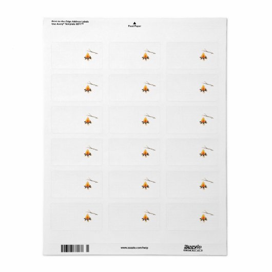 Kampvuur met marshmallows etiket (Full Sheet)