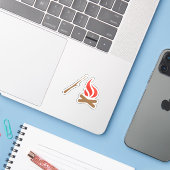Kampvuur Nachten Sticker (Laptop met iPhone)
