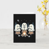 Kampvuur Spooky Marshmallow Halloween Bonfir Kaart (Gele Bloem)