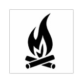 Kampvuur vlam buitenleven vlam 	rubberstempel (Afrduk)