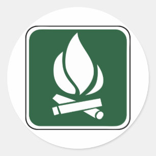  kampvuurbord ronde sticker