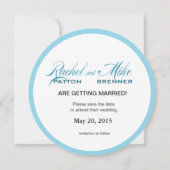 Kamschelp Schelp Strand Bruiloft | mint blauw Save The Date (Achterkant)