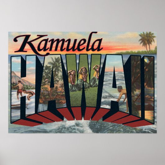 Kamuela, Hawaii - Grote letterscènes Poster (Voorkant)
