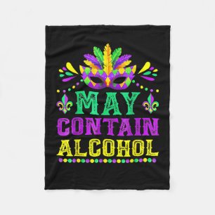 Kan Alcohol Funny Mardi Gras 2025 Mannen bevatten Fleece Deken