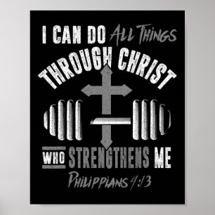 Kan alle dingen Christelijke Jezus Bodybuilding We Poster