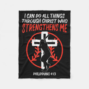 Kan alle dingen doen honkbal religieuze christelij fleece deken