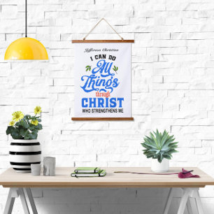 Kan alles doen door Christus Hangend Wandkleed