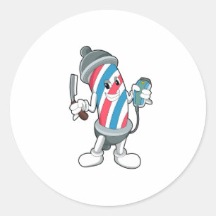 Kan als Hairdresser met Razor Ronde Sticker