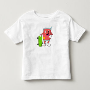 Kan als Skater met Skateboard Kinder Shirts