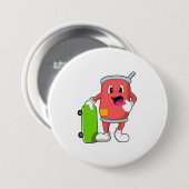 Kan als Skater met Skateboard Ronde Button 7,6 Cm (Voorkant /achterkant)
