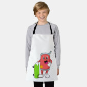 Kan als Skater met Skateboard Schort (Gedragen)