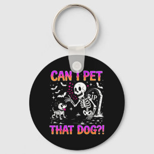 Kan dat hondje aaien Grappig skeletkostuum voor Sleutelhanger