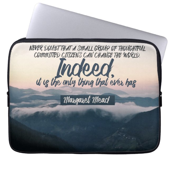 Kan de wereld veranderen laptop sleeve (Voorkant)