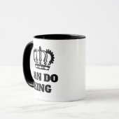 Kan doen King Funny Coffee Mok Positieve Bericht G (Voorkant links)