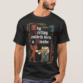Kan een e-mail middeleeuwse stijl grappige retro z t-shirt