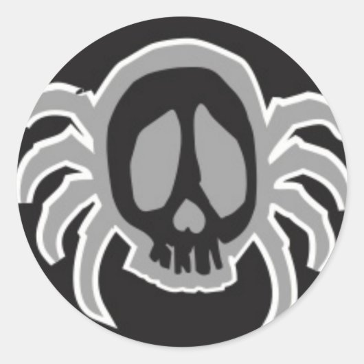 Kan een Spyder Skull medaillon Ronde Sticker (Voorkant)