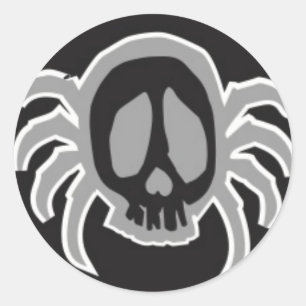 Kan een Spyder Skull medaillon Ronde Sticker