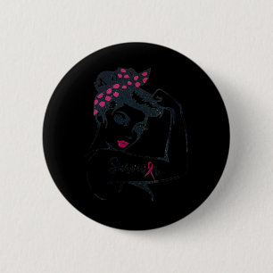 Kan het genezen Rosie Riveter Borstkanker Overleve Ronde Button 5,7 Cm