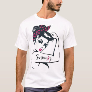 Kan het genezen Rosie Riveter Borstkanker Overleve T-shirt