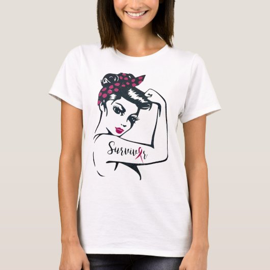 Kan het genezen Rosie Riveter Borstkanker Overleve T-shirt (Voorkant)