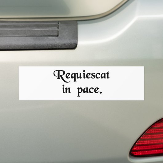 Kan hij/zij in vrede rusten bumpersticker (Op auto)