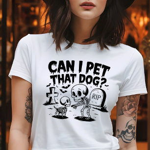 Kan ik die hond aaien Grappig skelet gotische Hall Tri-Blend Shirt