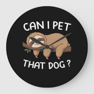 Kan ik die hond aaien, grappige luiaard voor diere grote klok