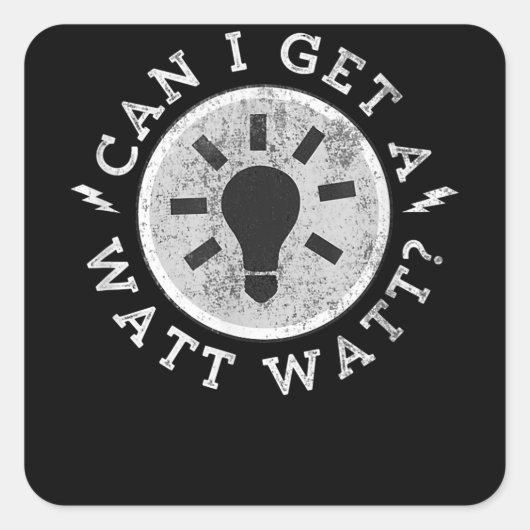 Kan ik een watt-grappige overlopers van een elektr vierkante sticker (Voorkant)