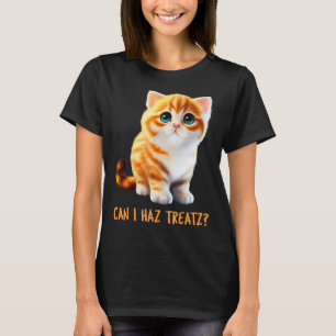 Kan ik haz Treatz schattige kat Baby talk kitten m T-shirt