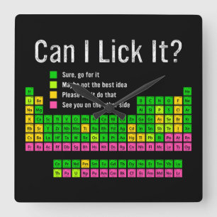 Kan ik het likken Periodic Table Teacher Student K Vierkante Klok
