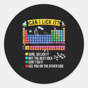 Kan ik het periodiek systeem grappige wetenschap s ronde sticker