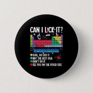 Kan ik het Periodiek Systeem Lecken Funny Science Ronde Button 5,7 Cm