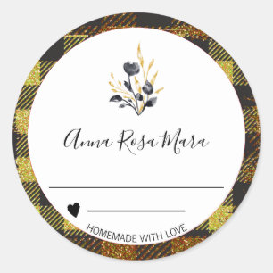 *~* Kan Jam Buffalo Gingham AP30 Homemade Ronde Sticker