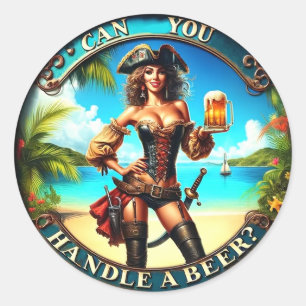 Kan je een biertje ?? ronde sticker