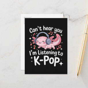 Kan je niet horen Ik luister naar K-Pop Aankondigingskaart